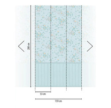 A.S. CRÉATION Fotobehang vlies 77073-1 Lilly & Luis hout waterlelies blauw