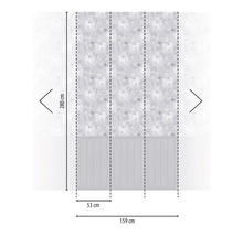 Wandpanelen met eenhoornmotief en afmetingen 280 cm hoog en 159 cm breed