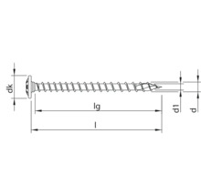 Technische tekening van een schroef met maatvoering