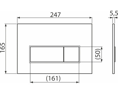 VEPORIT Bedieningspaneel Square 2.04 basisplaat zwart mat/drukknop zwart mat