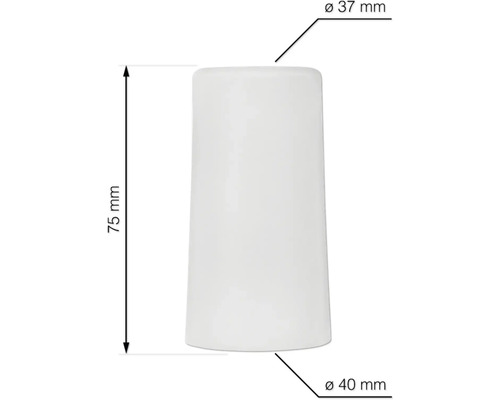 Lampenkap, diameter 37 tot 40 millimeter, hoogte 75 millimeter