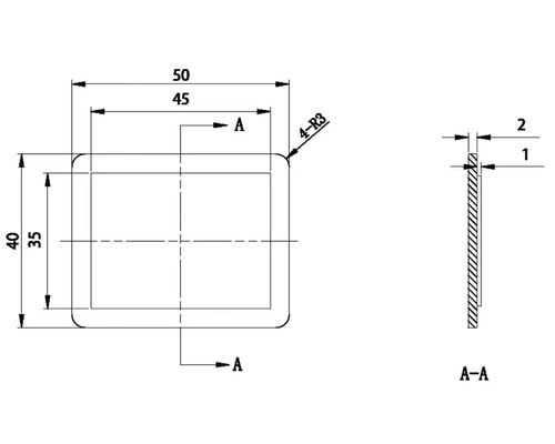 Technische tekening met afmetingen