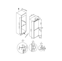Technische tekening van een keukenkast met afmetingen