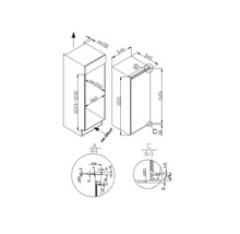 Technische tekening van een keukenkast met afmetingen