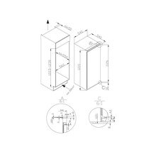 Technische tekening van een keukenkast met afmetingen