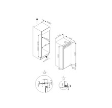 Technische tekening van een keukenkast met afmetingen