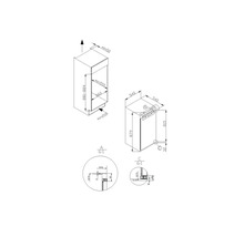 Technische tekening van een keukenkast met afmetingen