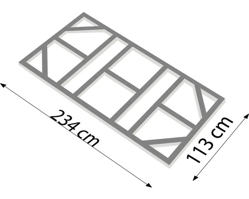 Houten frame met afmetingen 234 cm x 113 cm
