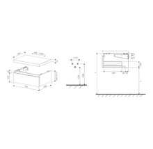 JUNGBORN Wastafelonderkast Trenta 26x70 cm basalto glans zwarte greep