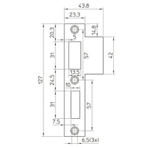 Technische tekening van een deuropener met afmetingen