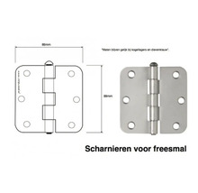 Freesmal scharnier, 89 millimeter