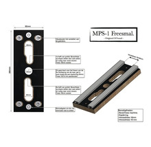 Technische tekening van een MPS-1 freesmal met maatvoering