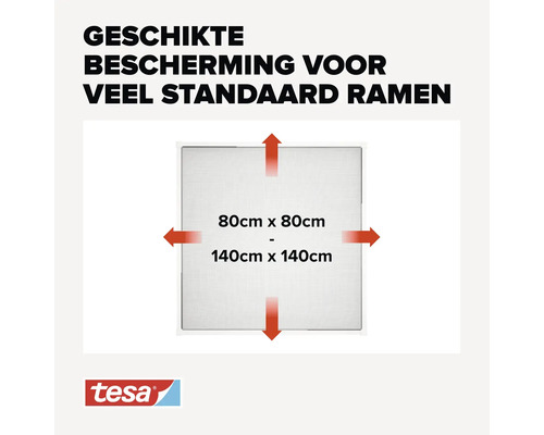 Geschikte bescherming voor veel standaard ramen van 80 centimeter bij 80 centimeter tot 140 centimeter bij 140 centimeter.