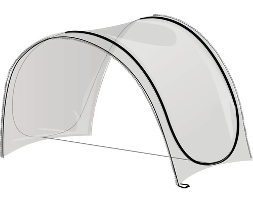 Transparante kas met gebogen vorm