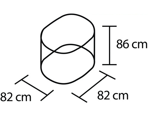 Afmetingen van een ovale salontafel: 82 centimeter breed en 86 centimeter hoog