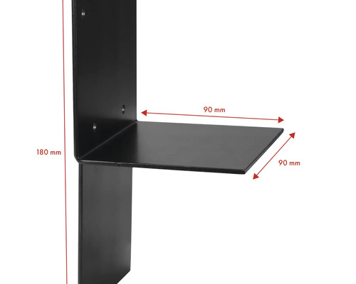 Zware lastdrager met afmetingen 180 mm hoog en 90 mm diep.