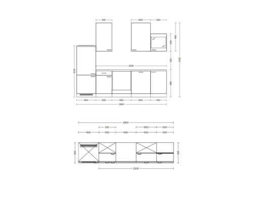 Keukenplan met afmetingen