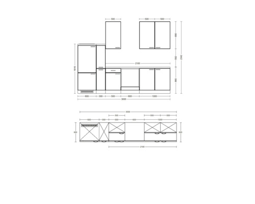 Keukenplan met afmetingen