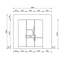 Plattegrond van een keuken met afmetingen