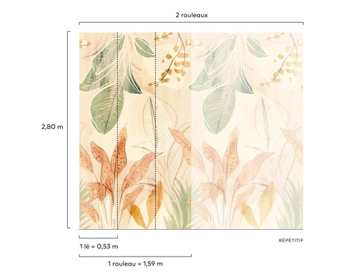 Illustratie van een behang met plantenmotief