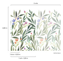 Behang met bloemmotief, herhaalbaar ontwerp