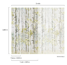 Behang met berkenbosmotief voor wanddecoratie