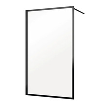 Douchescherm met zwart frame en stabilisatiearm