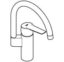Wastafelkraan met hoge uitloop