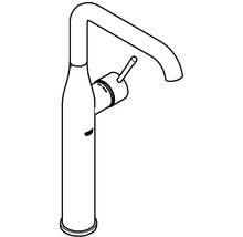 Tekening van een wastafelmengkraan