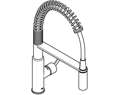 Keukenkraan met spiraalvormige uitloop