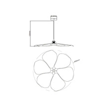Technische tekening van een hanglamp met afmetingen van 1200 millimeter hoogte en 800 millimeter diameter