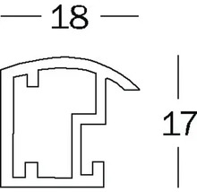 Profieldoorsnede met afmetingen 18 en 17.