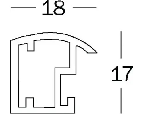 Profieldoorsnede met afmetingen 18 en 17.