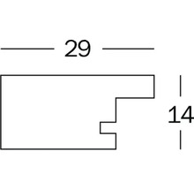 Technische tekening van een profiel met de afmetingen 29 en 14.