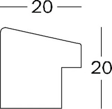 Technische tekening profieldoorsnede met maatvoering 20 x 20