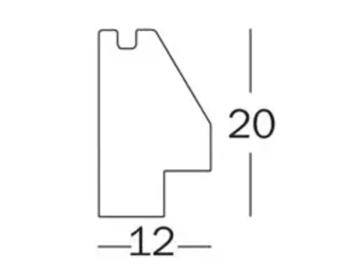 Profieltekening met maatvoering 12 en 20