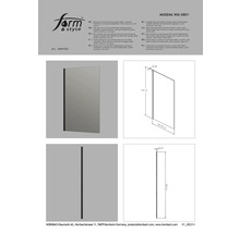 Modena 900 Grey zijwand met 6 mm dik enkel veiligheidsglas, grijs getint, omkeerbaar, met aluminiumprofiel, mat zwart