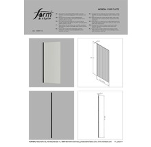 Zijwand met 6 mm dik enkel veiligheidsglas, golfsnede, omkeerbaar, pareleffect en snelmontagesysteem, profiel: aluminium