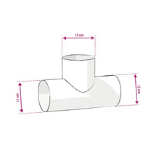 T-stuk buisverbinder met 12 mm diameter
