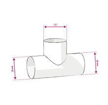 T-stuk buisverbinding met de afmetingen 28 mm en 1/2 inch