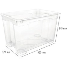 Transparante opbergbox met afmetingen 565 mm x 378 mm x 349 mm