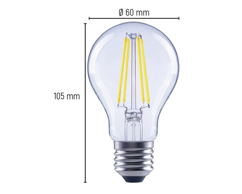 Ledlamp met afmetingen 60 mm diameter en 105 mm hoogte
