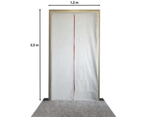 Stofwerende deur met afmetingen van 1,2 meter bij 2,2 meter