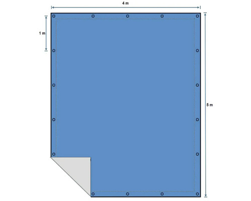 Afdekking met ogen, 4 meter bij 5 meter