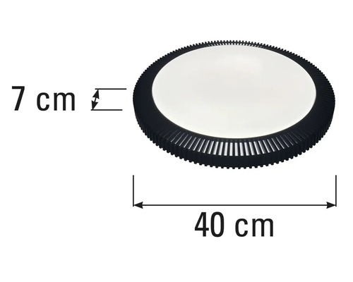 Ronde plafondlamp met afmetingen 40 bij 7 centimeter