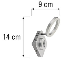 Afmetingen van een wandlamp: 14 cm hoog en 9 cm breed.