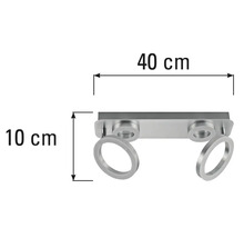 Afmetingen van een plafondlamp: 40 centimeter breed en 10 centimeter hoog