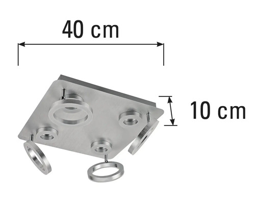 Plafondlamp met afmetingen 40 bij 10 centimeter