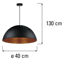 Pendellamp, diameter 40 centimeter, hoogte 130 centimeter