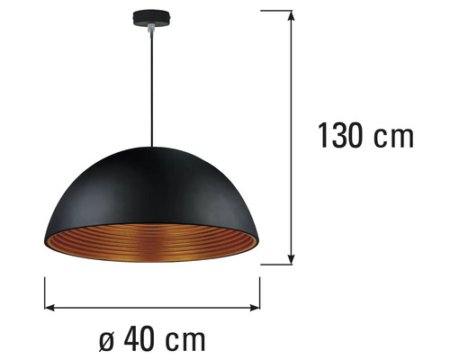 Pendellamp, diameter 40 centimeter, hoogte 130 centimeter